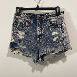 Eunina distressed jean shorts